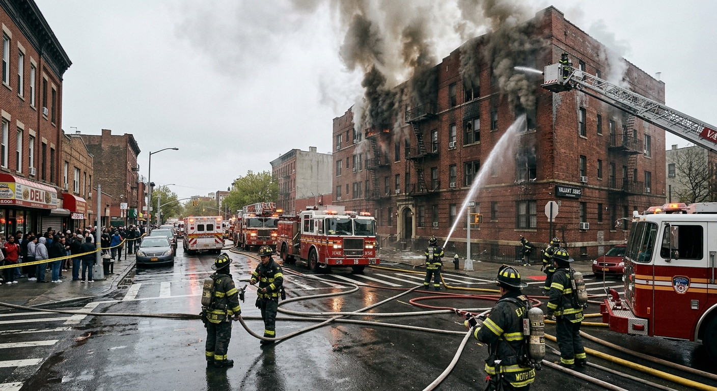 Queens Fire in Flushing Injures 12, Including First Responders